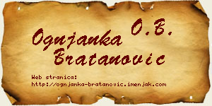 Ognjanka Bratanović vizit kartica
